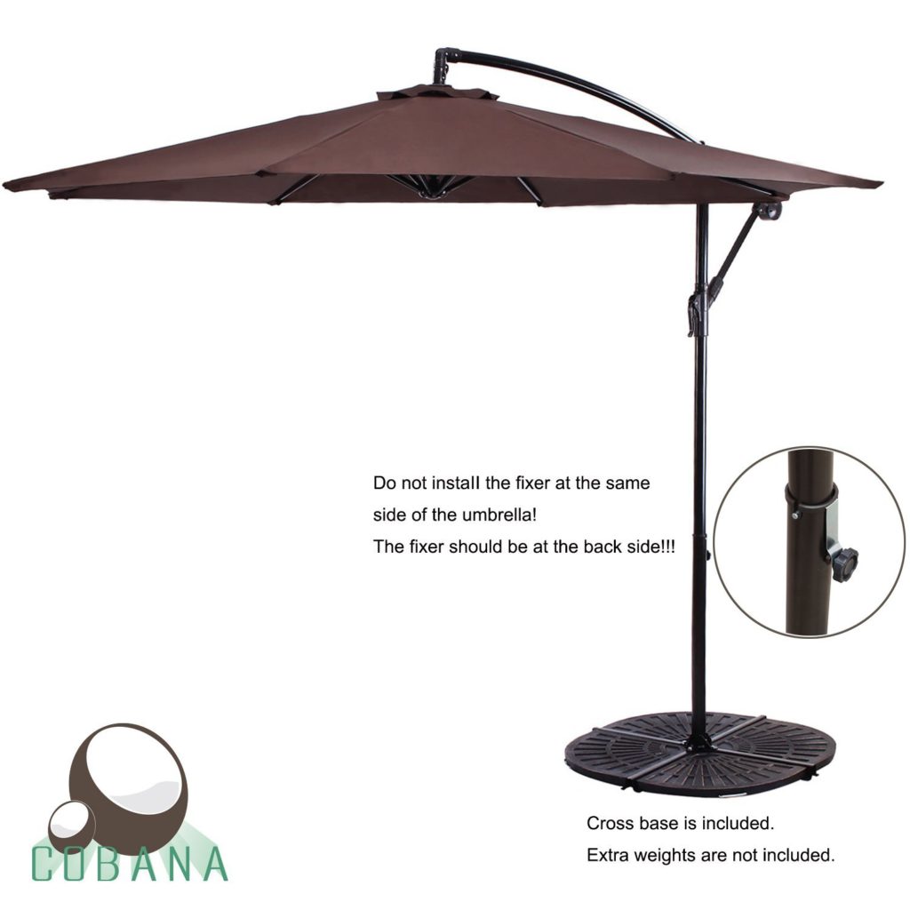 Best Cantilever Umbrella Offset Reviews Outsidemodern Cobana 10 Feet Cantilever Freestanding Patio Umbrella With Crank And Base Polyester