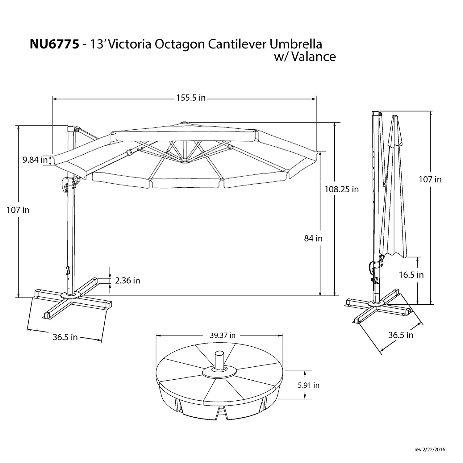 Sunbrella Cantilever Umbrella Reviews and Information OutsideModern