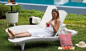 Keter Pacific Adjustable Outdoor Patio Chaise Lounge