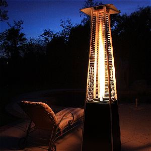 Garden Radiance Dancing Flames Pyramid Heater in Action