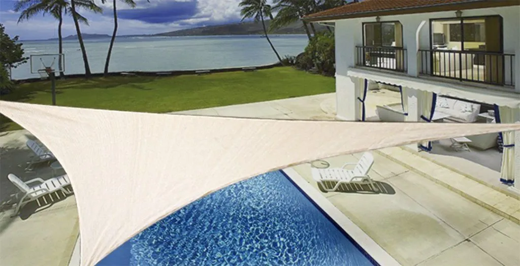 Sun Shade Sail Over a Pool