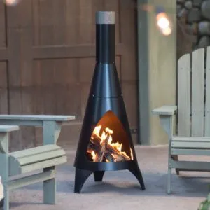 Chiminea by Red Ember Alto with Robust Steel Construction, Deep Black Finish
