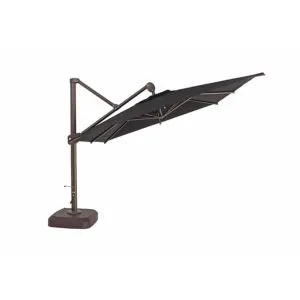 Sorara USA 10' x 10' Square Sunbrella Cantilever Umbrella, Black