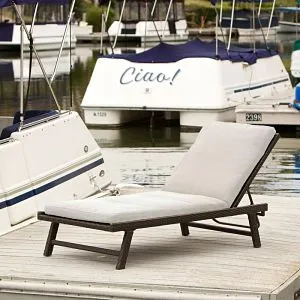 Chaise Lounge with Wrought Iron frame by Waveland