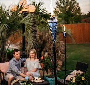 Swirl Metal Tiki Torch in Context