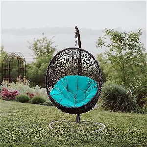 Modway Encase Egg Swing Chair in Turquoise