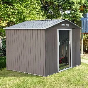 Outsunny 9’ x 6’ Outdoor Backyard Metal Garden Utility Storage Shed