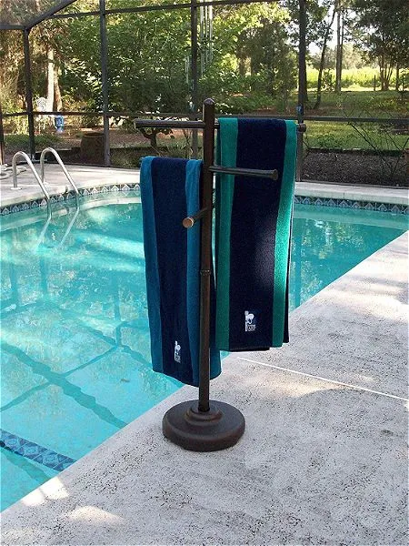 Outdoor Lamp company 401BRZ Portable Outdoor 3 Bar Towel Tree