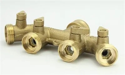 SOMMERLAND All Brass 4 Way Garden Hose Shut Off Connector