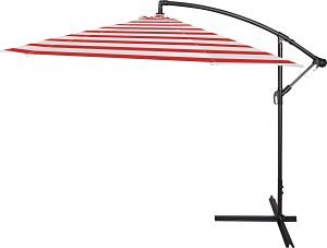 Trademark Innovations Cantilever Umbrella in Red Stripe