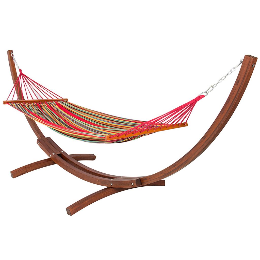 BestChoice Products Wooden Curved Arc Hammock with Stand