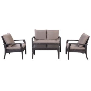 Giantex 4 Piece Steel Patio Furniture Set