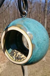 Purple Heather Pottery Handmade Ceramic Bird Feeder