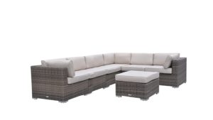 Radeway 7 pc Modern Sectional Outdoor Patio Furniture Set: Heavily Discounted in Winter