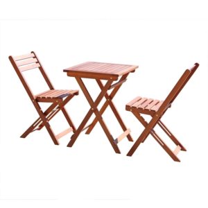 Vifah Wood Folding Bistro Table and 2 Chairs