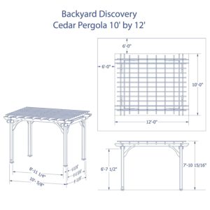 Backyard Discovery Cedar Pergola Kit 12 x 10 Dimensions