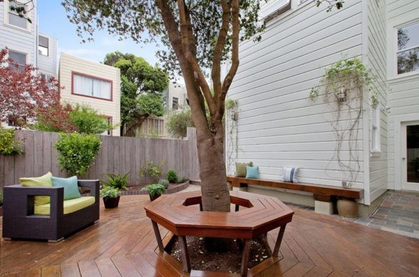 Bench Surrounding Tree Source: HomEdit