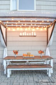 Outdoor Chandelier with String Lights Source: Remodelaholic