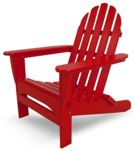 Polywood Poly Resin Adirondack Chairs in Sunset Red