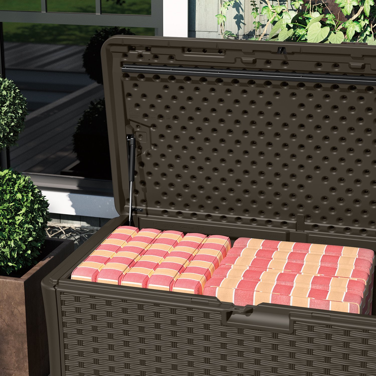 Suncast 134 Gallon Deck Box Review and Information OutsideModern