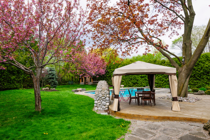 Trees Growing By Pavilion Source: Home Stratosphere
