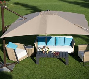 Abba Patio 10-Feet Offset Cantilever Umbrella Easy Open