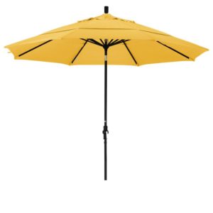 California Umbrella 11' Round Aluminum Market Umbrella, Crank Lift, Collar Tilt