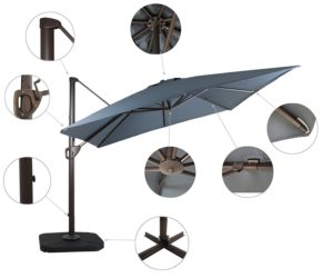 Domi Outdoor Living 10' Cantilever Umbrella Details