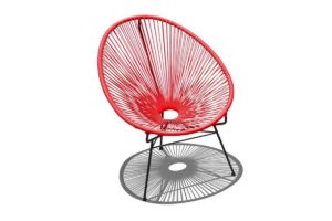 Harmonia Living HL-ACA-LC-CAB Acapulco Lounge Chair, Candy Apple Red and Black