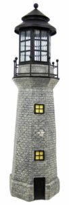 Solar Lighthouse Garden Figurine Light, Gray Color