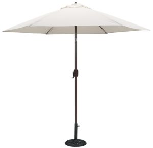 TropiShade 9 ft Bronze Aluminum Market Umbrella with Canvas Antique White Polyester Cover