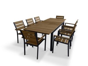 UrbanFurnishing 9 Piece Poly Wood Extendable Patio Dining Set