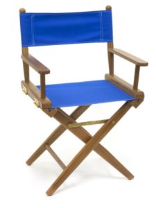 Whitecap Teak 60041 Director's Chair with Seat Covers, Blue