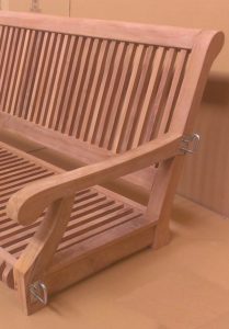 WholesaleTeak Porch Swing Side View