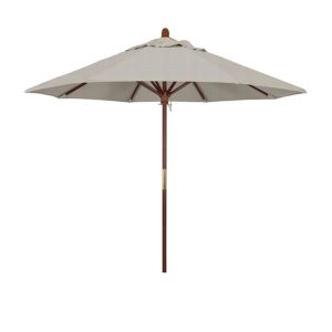California Umbrella 9' Round Hardwood Frame Woven Granite