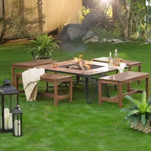 Coral Coast Backless Benches Around the Fire Table