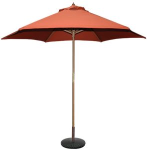 TropiShade 9' Wooden Market Umbrella Teak Finish