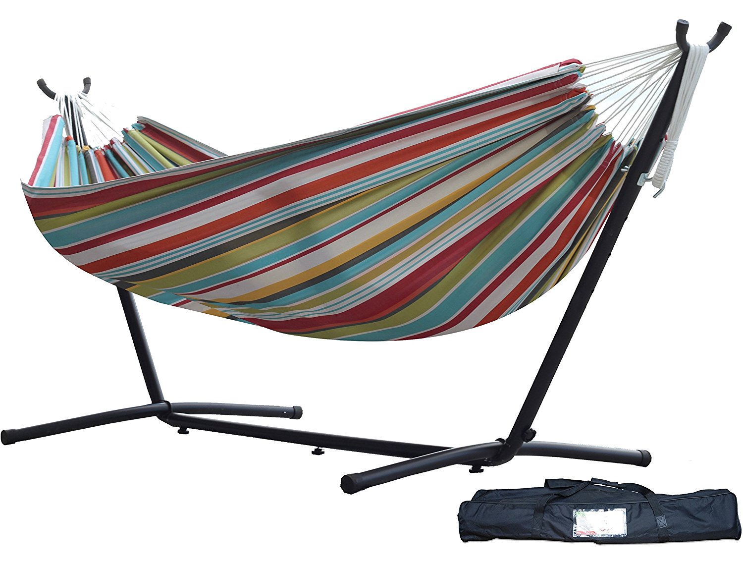 Vivere Double Hammock with Space Saving Steel Stand Review OutsideModern