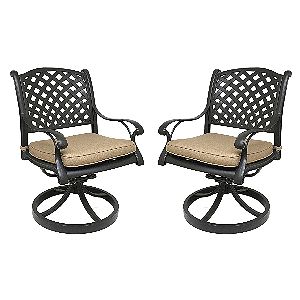 Nevada Swivel Rocker Chairs with Sesame Cushions