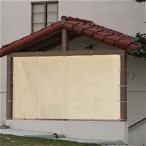 Alion Home Sun Shade Privacy Panel with Grommets on 4 Sides for Patio, Awning, Window Cover, Pergola or Gazebo with ties