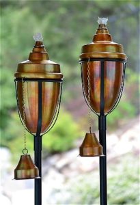 H Potter Copper Rustic Metal Tiki Torch