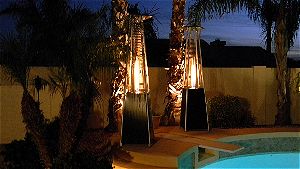AZ Patio Heaters HLDS01-GT Hammered Bronze Patio Heater in Action