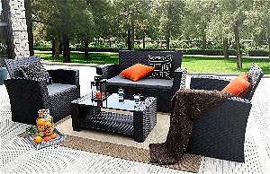 Baner Garden (N87) 4 Pieces Outdoor Furniture Complete Patio Garden Set