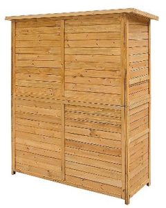 Merax Wooden Trash Can Holder Back