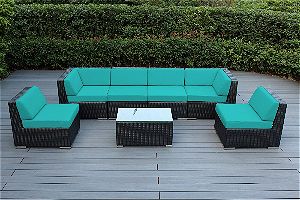 Ohana Outdoor Wicker Sectional 7pc, among the Best Patio Conversation Sets available!