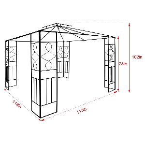 Quictent Soft Top Gazebo Dimensions