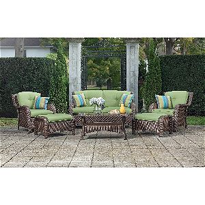 Sawyer 6 Piece Resin Wicker Patio Furniture Conversation Set