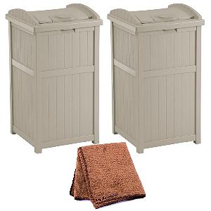 Suncast GH1732 Outdoor Trash Containers Set of 2Suncast GH1732 Outdoor Trash Containers Set of 2