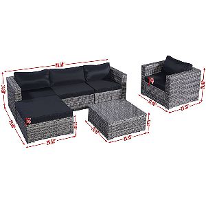 Tangkula 6 Pcs Furniture Set Dimensions