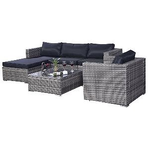 Tangkula 6 Pcs Outdoor Wicker Furniture Set